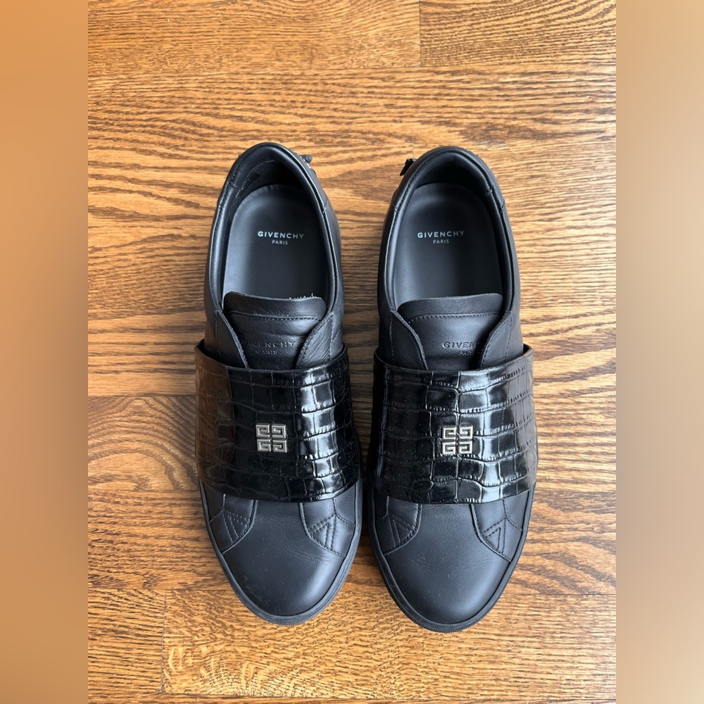 Givenchy Black Croc-Embossed Sneakers
